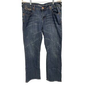 Cowgirl Tuff Co Wild Thing Bootcut Denim Jeans Women 34 Distressed Western Ranch